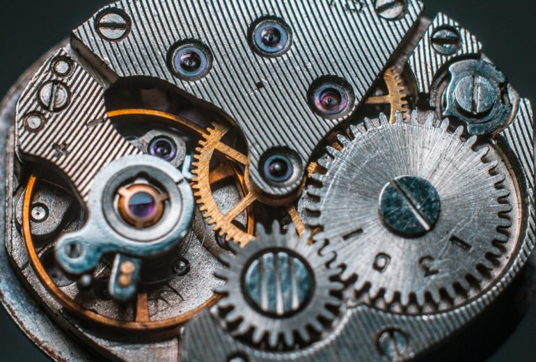 A closeup of some gears.